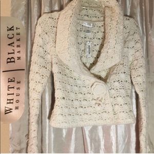 Cute White House Black Market Sweater Jacket EUC